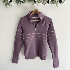Burton Lilac Purple Striped Picked 1/4 Zip Long Sleeve Fleece Size XS #10-4918